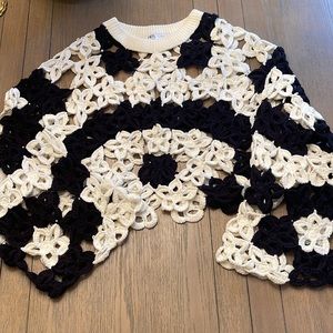 Zara Cropped Crocheted Top